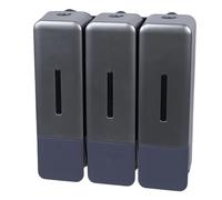 TARSHYRY Dispensador de para Ducha de 3 Compartimentos, a Prueba de Fugas, para Montaje en Pared, Manual, para champú y Acondicionador, para Líquidos y Geles, para Baño Co (Silver)