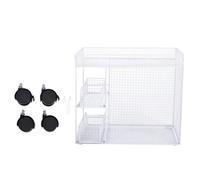 TARSHYRY Estante de Almacenamiento Móvil, Organizador Transpirable Que Ahorra Espacio con Ruedas y Asa Giratorias Bloqueables de 360 Grados, para Cocina, Sala de Estar, Oficina, Garaje (White)