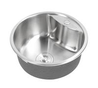 TARSHYRY Fregadero Redondo de Acero Inoxidable 304 de un Seno con Orificio para grifo. Diseño Redondo Elegante para Cocina, Baño y bar. Medidas: 45 X 45 X 20 cm.