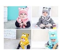 TARSHYRY Gorro de Invierno para Niños con Orejeras y Bufanda a Juego, Conjunto de Gorro de Punto para Niños Pequeños (rojo)