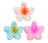 TARSHYRY Hawaiian Flower Hair Claw Acrílico Pétalos Capacitación de Cabello Diseño Colorido Vibrante Sostenida Segura para Mujeres Ponytail de de Caballo de de (B: naranja + rosa rojo + azul)