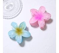 TARSHYRY Hawaiian Flower Hair Claw Acrílico Pétalos Capacitación de Cabello Diseño Colorido Vibrante Sostenida Segura para Mujeres Ponytail de de Caballo de de (R: rojo, amarillo y morado)