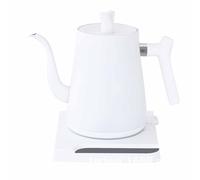 TARSHYRY Hervidor Eléctrico con Base Calentador de Caldera de Agua Caliente de Doble Capa Protección de Apagado Automático Ebullición Rápida Ahorro de Energía para Oficina en Casa Hotel (WHITE)