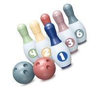 TARSHYRY Juego de Bolos para Niños con 6 Bolos y 2 Bolas para Diversión Familiar en Interiores y Exteriores