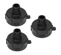 TARSHYRY Kit de Adaptador de Drenaje de Tanque IBC de Alta Dureza Conexión Apretada Accesorio de Plástico ABS para Adaptador de Rosca de Tanque Conector de Grifo G3/4, 3 Piezas (S60*BUT)
