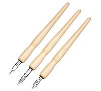 TARSHYRY Kit de Dibujo de Caligrafía con 3 Puntas, Soporte de Madera y Tinta para Creación Artística y Uso Escolar (Como se muestra)