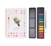 TARSHYRY Libro de Acuarela con 12 Colores de Pintura de Acuarela y Pincel para Principiantes, Libro para Colorear con Agua Relajante y Fácil de Pintar con Diseños Florales en Papel (Jardín)