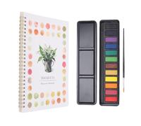 TARSHYRY Libro de Acuarela con 12 Colores de Pintura de Acuarela y Pincel para Principiantes, Libro para Colorear con Agua Relajante y Fácil de Pintar con Diseños Florales en Papel (ramo)