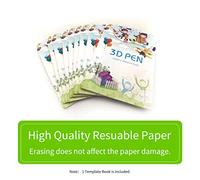 TARSHYRY Libro de Plantillas con Bolígrafo de Impresión 3D con 40 Patrones Creativos y Plantilla Transparente para Proyectos de Bricolaje para Niños