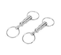 TARSHYRY Llavero, Llavero 2 uds. Organizador de Llaves de Acero Inoxidable de 3,1 Pulgadas, con Anillos Dobles Desmontables, Se Fija Fácilmente a Cinturones, Mochilas