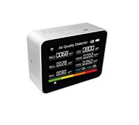 TARSHYRY Monitor Inteligente de Calidad del Aire 13 en 1, CO2 TVOC HCHO PM2.5 PM1.0 PM10 para Interiores, Detector de Temperatura y Humedad con Hora, Fecha, Alarma, Cronómetro, Control Remoto de