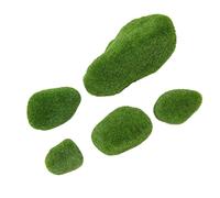 TARSHYRY Moss Balls for Fish Tank, Mosgo Artificial 5 Tamaño de Tamaño Artificial Decorativo Morroso Verde con Piedras Mosco Falso para Peces Sigera Decorativa de Musgo