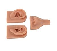 TARSHYRY Nariz Falsa, Partes del Cuerpo de Silicona de Silicona Modelo Oreja 3D Simulación Orejas Falsas para la Enseñanza Práctica Perforadora, Pendientes Exhibición Joyas (Tono de piel oscuro)