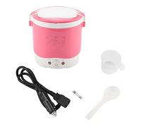 TARSHYRY Olla Arrocera Pequeña de 12 V, 100 W, 1 L, Olla Arrocera de Acero Inoxidable, Vaporera para Coches, Olla Arrocera Eléctrica para Coches. (Rosado)