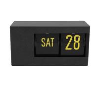 TARSHYRY Reloj Abatible con Calendario Retro de 12 Horas Am PM, Pantalla LED con Giro Automático de Página para Sala de Estar, Dormitorio, Sala de Estudio, Exterior, Baño, Entrada, (Black)