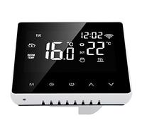 TARSHYRY Termostato Inteligente LCD WiFi para Calefacción de Agua y Suelo Eléctrico, Control de Caldera Montado en la Pared, Compatible con, AC230V (Parte Trasera Blanca y botón Blanco. 3A)
