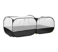 TARSHYRY Valla Plegable Portátil para Gallinero para Gallina, Pato, Conejo, Corral para Mascotas Al Aire Libre Fácil de Usar para Animales Pequeños, Azul 68.90x33.46x25.79in (Black)