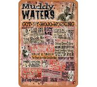 TarSign Muddy Waters Got My Mojo Working - Letrero vintage de hojalata con logotipo de 12 y 8 pulgadas, decoración de pared llamativa