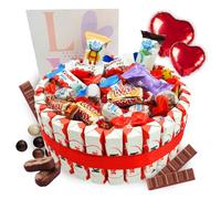 Tarta de Chocolate Kinder + Miniatures - Regalo Ideal para Día de la Madre, San Valentin, Cumpleaños... + de 80 Chocolates Kinder - Tarta de 20 cms [IAMI]