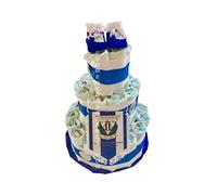 Tarta de pañales club deportivo Leganés (Talla 3 (4-9 kg)) by MomentosGourmet Añade tu dedicatoria personalizada. Regalo para bebé muy práctico. Cesta Canastilla recién nacido. Diaper Cake
