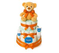 Tarta de pañales DODOT Naranja (Talla 2 (3-6 kg)) by MomentosGourmet Añade tu dedicatoria personalizada. Regalo para bebé muy práctico. Cesta Canastilla recién nacido. Diaper Cake
