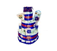 Tarta de pañales F.C.Barcelona MUSTELA (Talla 3 (4-9 kg)) by MomentosGourmet Añade tu dedicatoria personalizada. Regalo para bebé muy práctico. Cesta Canastilla recién nacido. Diaper Cake