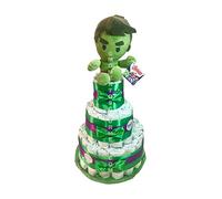 Tarta de pañales The Avengers Increible Hulk (Talla 2 (3-6 kg)) by MomentosGourmet Añade tu dedicatoria personalizada. Regalo para bebé muy práctico. Cesta Canastilla recién nacido.Diaper Cake