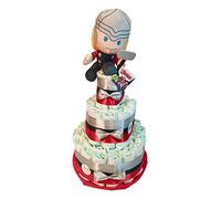 Tarta de pañales The Avengers Thor (Talla 2 (3-6 kg)) by MomentosGourmet Añade tu dedicatoria personalizada. Regalo para bebé muy práctico. Cesta Canastilla recién nacido. Diaper Cake