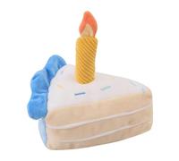 Tarta de peluche que - Rebanada de tarta de cumpleaños con masticar para animales | Suave cachorro chirriante para juegos en interiores, reduce el aburrimiento y la ansiedad, duradero peluche con