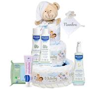 Tarta Pañales Mis Primeros Cuidados 42 Pañales Pingo Talla 2 Set Aseo Bebé Gel Champú Crema Hidra Bebé Agua Peinado Toallitas Dou Dou Osito Personalizado Regalo Recien Nacido Baby Shower
