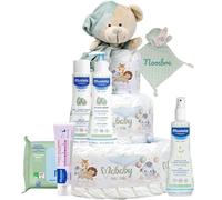Tarta Pañales Mis Primeros Cuidados 42 Pañales Pingo Talla 2 Set Aseo Bebé Gel Champú Crema Hidra Bebé Agua Peinado Toallitas Dou Dou Osito Personalizado Regalo Recien Nacido Baby Shower (Verde)
