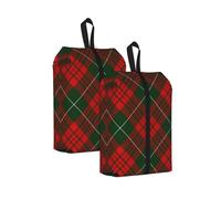 Tartán escocés navideño， Bolsas de Viaje para Zapatos (Paquete de 2), Bolsas Impermeables para Guardar Zapatos, Organizador de Zapatos para Viajes y hogar.
