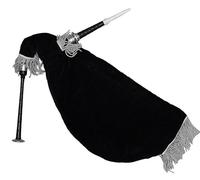 Tartancity Goose Practice Bagpipe - Bolsa de terciopelo negro con soportes plateados, gaita escocesa, incluye 2 cañas de canto, palisandro negro