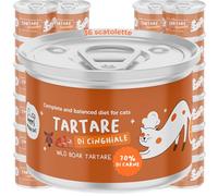 Tartar de jabalí | Comida húmeda para gatos adultos completa | Receta sin cereales con carne fina y aceite de salmón | Alta palatabilidad rica en omega 3 y 6 | 36 x 85 g | Made in Italy | Hygge Cat