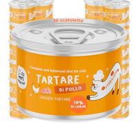 Tartar de pollo | Comida húmeda para gatos completa | Receta monoproteica y sin grano con aceite de salmón | alta digeribilidad y rica en omega 3 y 6 | 36 x 85 g | Made in Italy | Hygge Cat