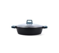 Tartera confort quid con tapa aluminio fundido azul/negro ø32 cm