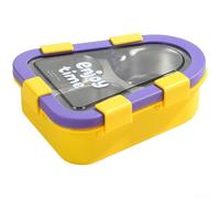 Tartera To Go de 470 ml, con cubiertos, para oficina, trabajo, color | Acero inoxidable 304, a prueba de fugas, compartimentos separados, mantiene la temperatura, ideal para preparar la comida