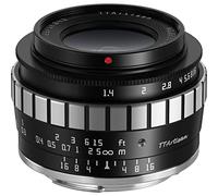 Tartisan - Objetivo gran angular (23 mm, F1.4, APS-C, para cámaras de montura M43, EPM1, EPM2, EPL1, EPL2, E-P1, E-M1, E-M5, E-M10, E-M10II, E-M10IIl, Pen-F, G7, GH4, GH5 y más), color plateado