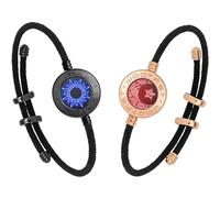 tartoow Pulseras de Vibración Táctil a Larga Distancia Regalos de Relación a Distancia para Novia Novio Pulseras de Amor para Parejas Bluetooth M001 B R01 G Y01
