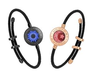 tartoow Pulseras de Vibración Táctil a Larga Distancia Regalos de Relación a Distancia para Novia Novio Pulseras de Amor para Parejas Bluetooth M001 B R01 G Y01