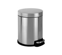 TARUNMO Cubo de basura con tapa de acero inoxidable, cubo de basura de cierre suave, cubo de basura con pedal de 5 litros, contenedor interior extraíble (original, 5 L)