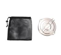 Taruor Pote Compacto del Cocinero que Acampa 1.5L con la Manija Plegable Portátil, Fiambrera del Acero Inoxidable para Caminar ((cw-008) lonchera redonda de 16cm)