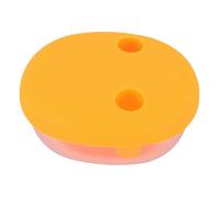 Taruor Recipiente para Refrigerios 2 en 1 que No Ensucia con Cubierta para los Dedos, a Prueba de Fugas, Portátil, Reutilizable, Fabricado con Plástico ABS y Silicona de Grado Ali (Naranja)