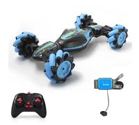 Taruor Reloj con Sensor de Gestos Coche RC para Niños, 2,4 GHz 4WD Coche Acrobático RC Deformable Coche Todoterreno con Luces Coloridas para Todo Terreno, Tiempo de Juego de 40 Minutos, (Blue-type2)