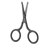 Taruor Tijeras para el Vello de la Nariz, Recortadora de Acero Inoxidable con Punta Redondeada para Barba, Ceja con Orificio los Dedos, Negra, Recortar el Vello Facial y