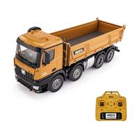 Taruor Vehículo de Construcción con Control Remoto, Camión Volquete de Juguete Resistente con Capacidad Carga 13 Libras e Iluminación para Edades 8 Años en Adelante (Amarillo #-1)