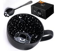 Taruzil Midnight Skull Coffee Mugs with Spoons Halloween Christmas Birthday White Elephant Gifts for Adult Women Men Friends Spooky Witchy