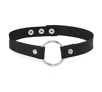 TASBERN Gargantilla punk de cuero con tachuelas para mujer, collar gótico de metal con tachuelas, estilo punk rock, color negro, Zinc, No es una piedra preciosa