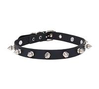 TASBERN Gargantilla punk de cuero con tachuelas para mujer, collar gótico de metal con tachuelas, estilo punk rock, color negro, Zinc, No es una piedra preciosa