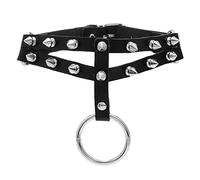 TASBERN Gargantilla punk de cuero con tachuelas para mujer, collar gótico de metal con tachuelas, estilo punk rock, color negro, Zinc, No es una piedra preciosa